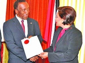 carrington envoy appointed caricom persad bissessar appointment receives edwin kamla sir minister instruments prime