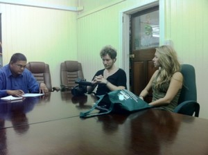 Julia Dimon and Matthew Rutherford of Adventure Life meeting with GTA Director Indranauth Haralsingh