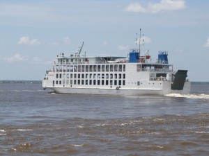 The new roll-on/roll-off ferry vessel ‘MV Kanawan’ made its first commercial trip in September 2012, from Parika to Supenaam. The 'Sabanto' and 'Kanawan' were added to the fleet of vessels used by the Ministry of Public Works to boost its water transportation services, as each has a seating capacity of 800 and a decking capacity of 20 lorries or 44 cars, along with a modern VIP lounge. Government invested Gy$240.1M and Gy$138M for the construction of docking facilities at Parika and Supenaam respectively, to accommodate the vessels.
