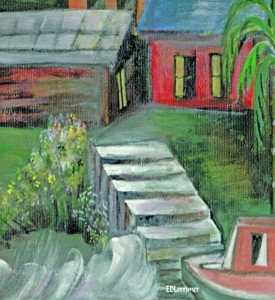 Painting of Wismar boat landing