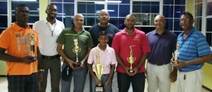 From left Gavin Todd,Christopher Jones, Pur Persaud, (in front) Laksmana Ramroop, Clarence Perry, Parmanand Persaud, President Oncar Ramroop, and Patrick Prashad