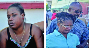 From left: Joycelyn, who resides in the lower flat of the home was at home, when the fire started. However, Veronica Griffith – being comforted by a male companion – who resided in the upper flat, was not at home at the time of the incident